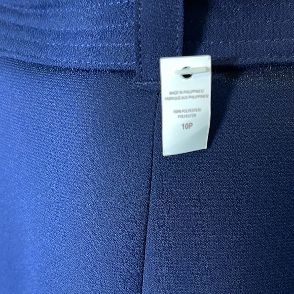 Women’s Lauren by Ralph Lauren navy blue Culottes pant NWT SZ 10P W/ tie belt - Picture 10 of 10